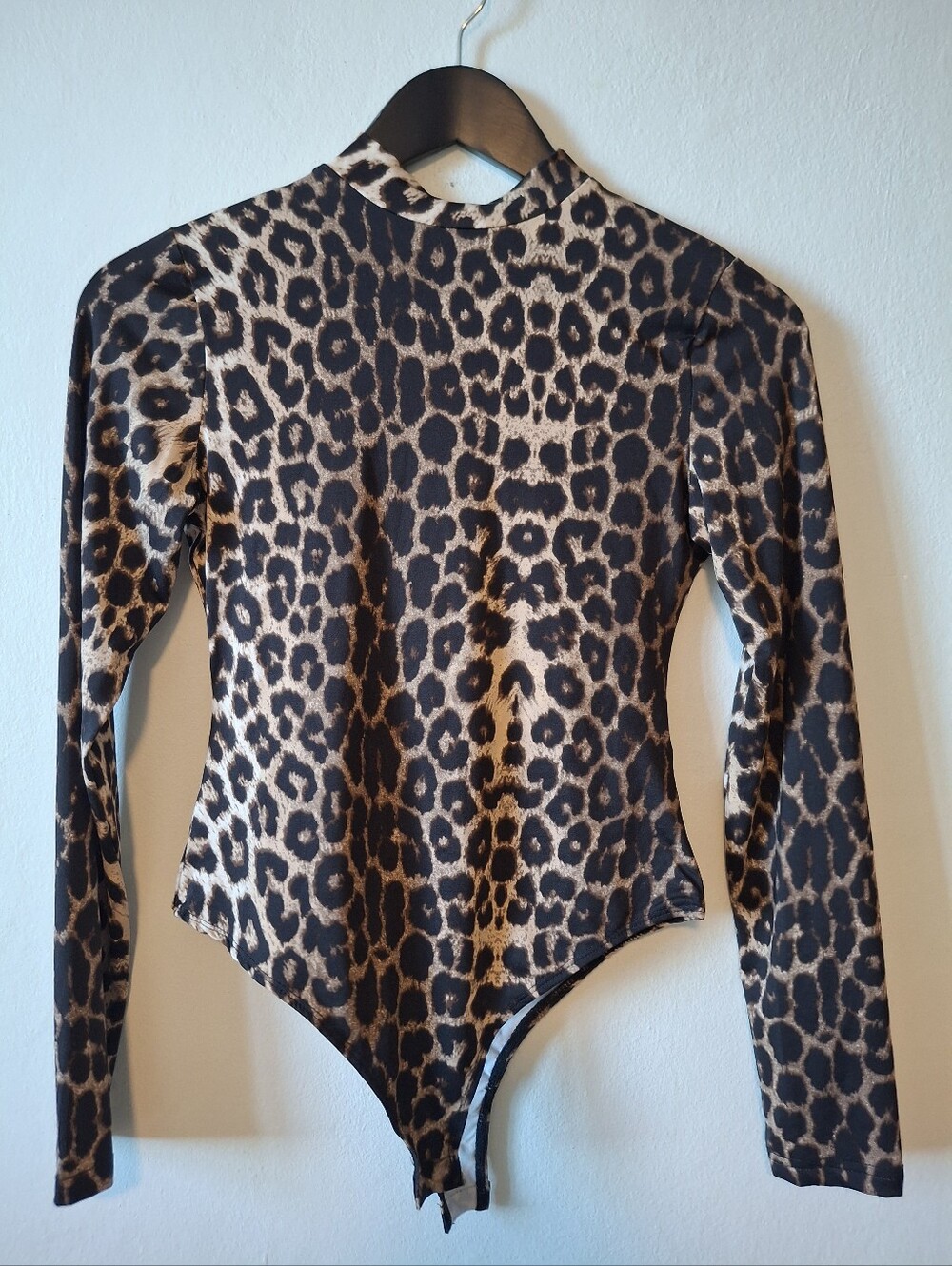Leopard Print Long Sleeve One-Piece